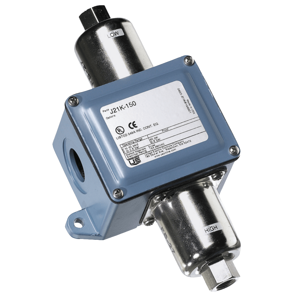 United Electric Differential Pressure Switch, J21K Series Type J21K Models 127 to 16020